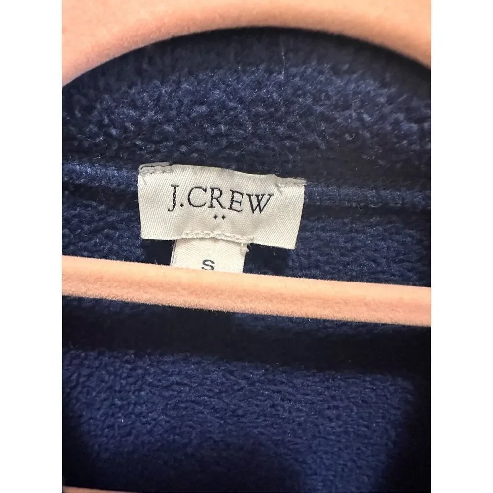 J. Crew Blue Fleece 3/4 Button Up Sweater Size Small